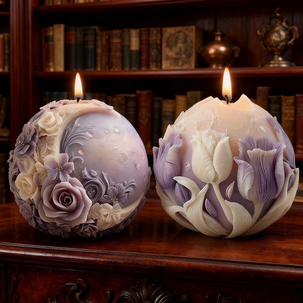 Soap Making Gifts - Ay Gülü Lale Topu Mum Silikon